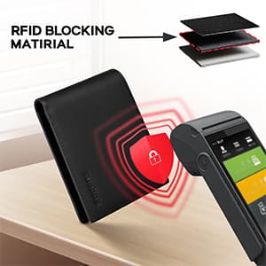 RUNBOX Genuine Leather Wallet for Men 12 Cards Mens Wallet Bifold Rfid Blocking with 2 ID Windows Card Holder Wallet with Gift Box