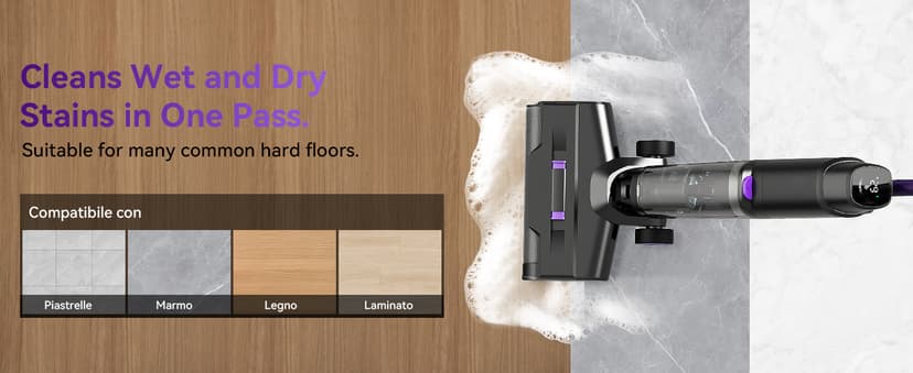 Twotoo Wet Dry Vacuum Cleaner 16,000Pa,45Mins Runtime Cleaning Area 2,600 ft²,Cordless Vacuum Cleaner, Cordless Vacuum and Mop All in One,for Hard Floors Sticky Messes and Pet Hair,W15 Set