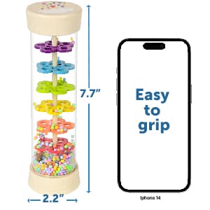Rain Stick Montessori Baby Toys for 6-12 Months 1 Year Old, Wooden Rainmaker Infant Musical Sensory Toy, Baby Shower Gift for Newborn Toddler Boys Girls, 7.7" B0CJRKHYRJ