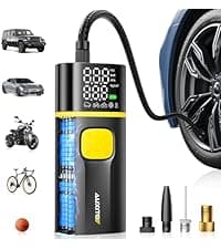 40L/min Tire Inflator for Car Tires, Bikes and Motorcycles, Auto Shut-off, Digital Display Pressure Gauge, LED Light AUXITO 150PSI Tire Inflator Portable Air Compressor, 5X Faster Air Pump B0DMNMCGMY