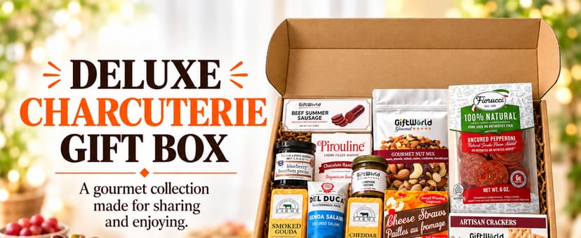 Deluxe Meat and Cheese Gift Basket – Gourmet Charcuterie Assortment Charcuterie Food Items, Meat Cheese Assortment, Food Gifts for Men, Tailgating, Business, Congratulations, Care Packages, Thanksgiving and Christmas Gifts - 11-item Bundle
