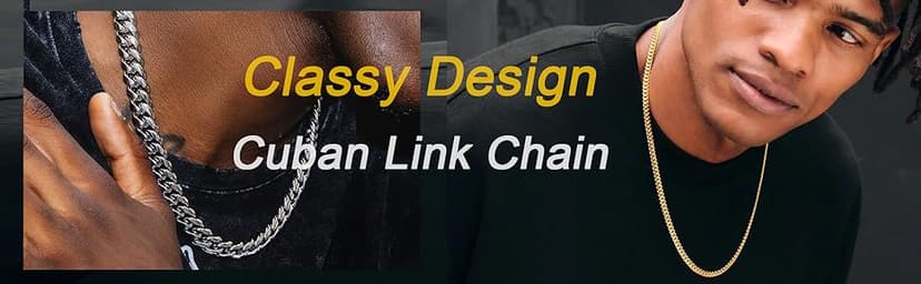 JoycuFF Mens Cuban Link Chain Necklace for Boyfriend Gold Silver Stainless Steel 6MM 10MM Hip Hop Anniversary Birthday Christmas Jewelry for Men