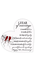 Qunclay 50th Years of Marriage Gift Wedding Anniversary Souvenir Heart Marriage Keepsake Decoration Present for Couple Parent Women Mom Husband Wife He She Friend Grandparents