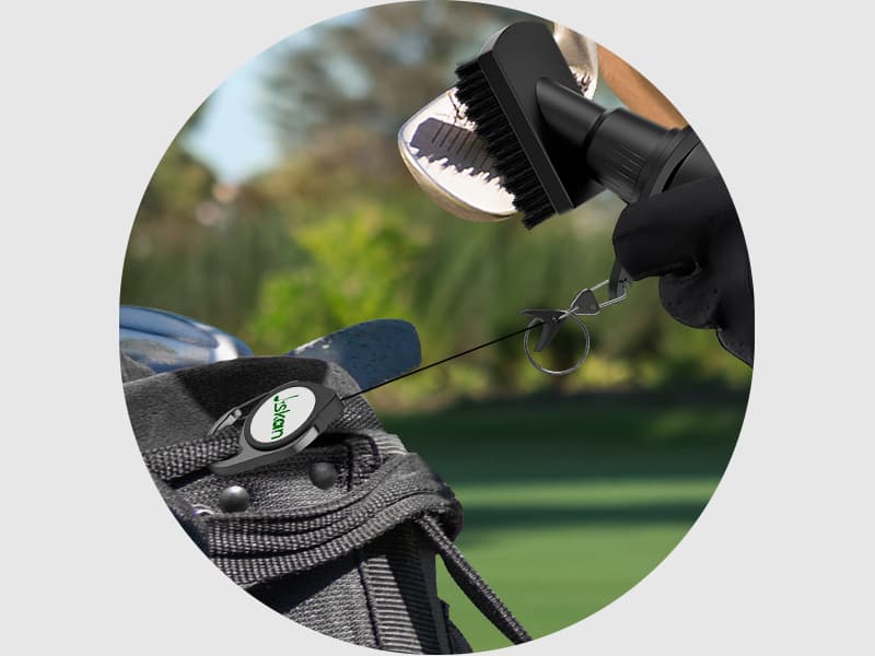 Pro Golf Club Brush Cleaner with Retainer Clip and Squeeze Water Bottle 7.5 Inches Holds 4 Ounces of Water, Essentials Golf Accessories for Men, Best Golf Gifts for Men