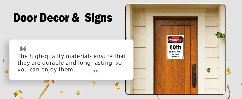 WERNNSAI 60th Birthday Decorations - 9 PCs 60 Years Funny Signs 60s Decorations, 60th Party Yard Garden Banner Table Centerpieces Door Wall Windows Signs Picture Props for Men Women, Happy Bday Old Decor