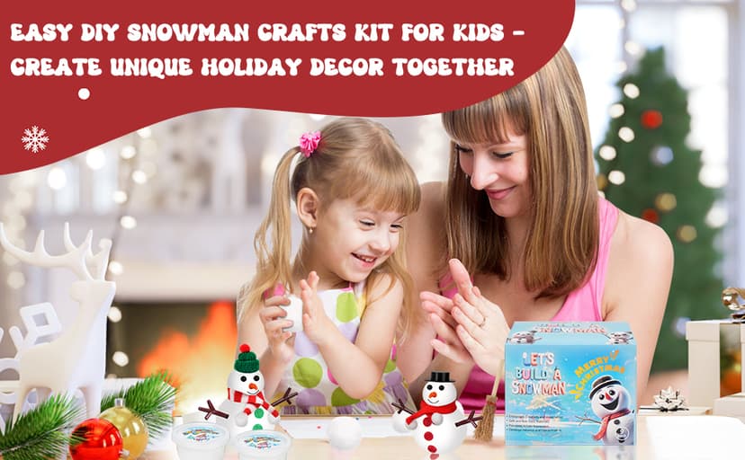 Christmas Xmas Birthday Gifts for Teen Boys Girls,Easy-to-Shape Air Dry Modeling Clay,Encourages Creativity&Motor Skills Christmas Crafts Stocking Stuffers for Kids,9 Pack Clay Build Snowman Kit B0FC2LQDQP