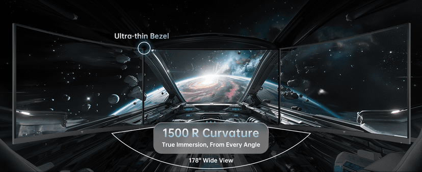 KTC 24 Inch Curved 240Hz Gaming Monitor, FHD 1500R Curved Computer Monitor 1080P, 3000:1 Contrast, Adaptive Sync, HDR, MPRT 1ms, HDMI DisplayPort, Low Blue Light, Tilt, VESA Mount, H24S17P