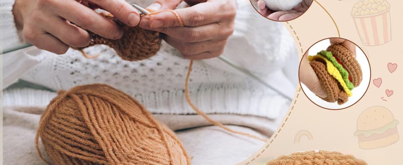 Mini Birthday Gift for Son from Dad Mom Handmade Crochet Burger for New Dad Son-in-Law Adult Sons New Father Christmas Basket Idea from Parents to Sons from Mother Father