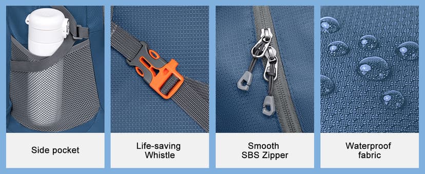 MIYCOO Backpack - Ultra Lightweight Packable Backpack for Travel Camping, 45L Hiking Back Pack Waterproof Foldable Daypack for Men Women Blue