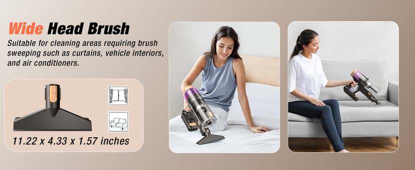 Cordless Vacuum Cleaner, 580W 48KPA 70 Mins Vacuum Cleaners for Home, Self-Standing Stick Vacuum with Touch Screen, Wall Mount Charge, Ultra High-Power Brush for Pet Hair/Plush Carpet/All Floor