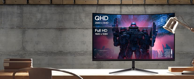 ViewSonic VX3218C-2K 32 Inch 1440p Curved Gaming Monitor, 180Hz and 1ms for Smooth Gameplay, FreeSync Premium and Eye Care Technology for Smooth Visuals, HDMI, and DisplayPort Inputs