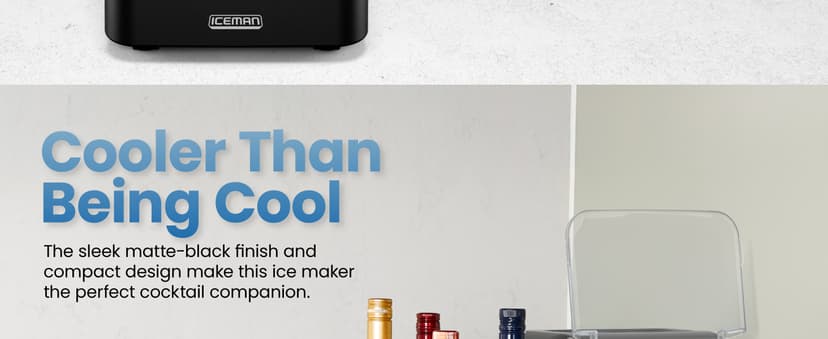 Iceman by Chefman Nugget Ice Maker Countertop, Pebble Ice Maker Machine, 26 lb in 24 Hours, Ready in 6 Minutes, Removable Ice Basket, Fun and Chewable Cubes, 1.5L Water Tank, Self-Cleaning Function