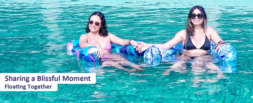 Inflatable Pool Float Chair - 2 Pack Pool Floats Adult Heavy Duty, Water Floating Lounge Chairs, Blow up Floaties Adults for Summer Fun Party Lake Beach