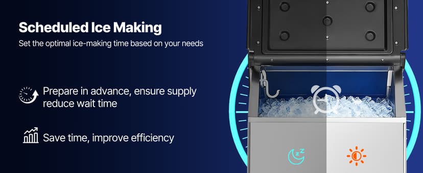 VEVOR Commercial Ice Maker Machine, 360LBS/24H Ice-Making Machine with 250LBS Large Storage Bin, Auto Self-Cleaning Ice Maker with Touchscreen for Bar Cafe Restaurant Business Commercial