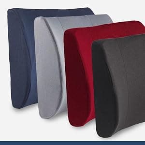 DMI Lumbar Support Pillow for Chair to Assist with Back Support with Removable Washable Cover and Firm Insert to Ease Lower Back Pain while Improving Posture, 14 x 13 x 5, Contoured Foam, Elite, Gray