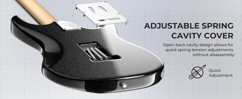 Fesley Left-Handed Electric Guitar: 39" Full Size Beginner Electric Guitar Kit, HSS Pickup, Solid Body Guitar Starter Set with Amplifier, Bag, Strap, String, Cable, FST100L, Black