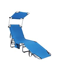 GYMAX Tanning Chair, 330lbs Beach Lounge Chair with Face Hole, Washable Pillow & Carry Strap, Adjustable Folding Chaise Lounge, Layout Lounger for Outside, Patio, Poolside, Lawn (1, Blue)