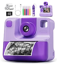 Kids Camera Instant Print, Christmas Birthday Gifts for Girl Boys 3-12 Years Old, FHD Selfie Digital Video Cameras Toddler 3 Rolls Print Paper & 32G Card (Blue) B0CSYC751H