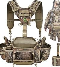 Hunting Fanny Pack for Men, Camo Waist Pack for Hunter, Fanny Hunting Backpack with Rifle, Shotgun, and Bow Holder (Fanny Pack Upgrade)