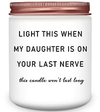 Homsolver Daughter in Law Gifts, Birthday Christmas Anniversary Wedding Gifts for Daughter from Mother Father in Law, Funny Sons Girlfriend, Future Daughter-in-Law Lavender Candle Gift from Mom Dad