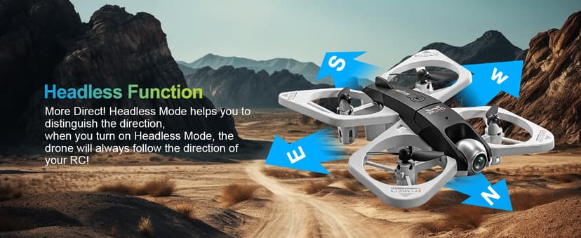 S3 WiFi FPV 6-Axis Gyro & 360° Flip Drone with 480P HD Camera for Beginners (White)