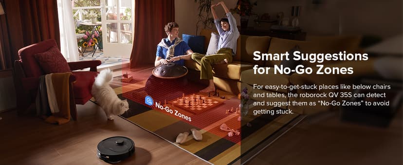 roborock QV 35S Robot Vacuum and Mop, All-in-one Vacuum Cleaner, 10,000Pa Powerful Suction, Self Emptying & Refilling, Self Mop Washing & Air Drying, Anti-Tangle Brushes for Home, Pet Hairs, Black