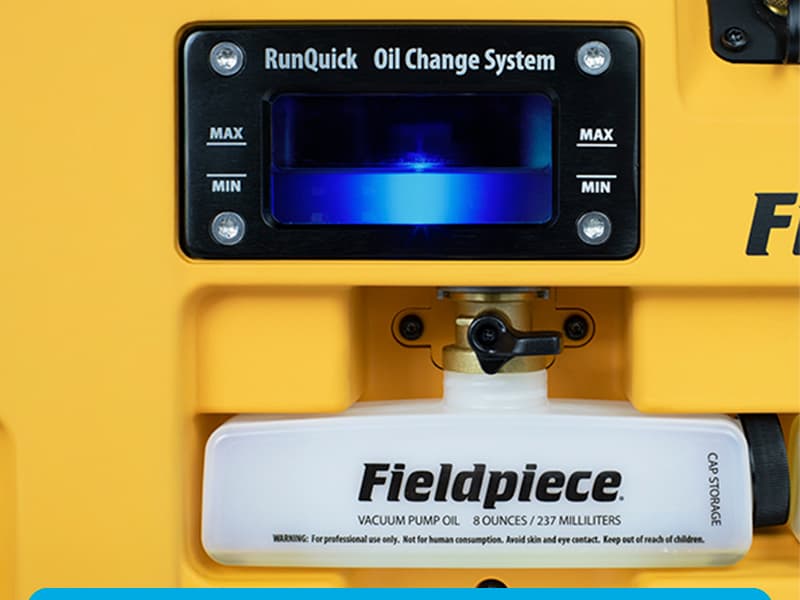 Fieldpiece VP67 Vacuum Pump – 6 CFM, 1/2 HP DC Motor, RunQuick Oil Change System – Portable - Professional HVAC Tool - A2L Compatible