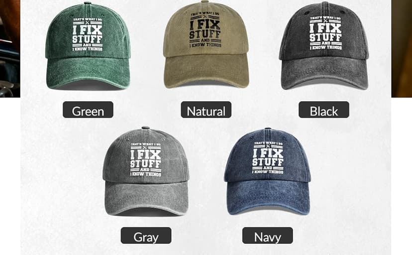 Cotton Baseball Cap Adjustable Mens Gifts Ideas for Birthday