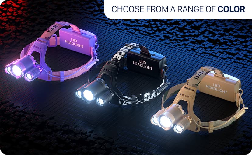 DanForce Camouflaged Headlamp Ultra Bright USB Rechargeable Head lamp. Tactical Head Flashlight Designed Especially for Hunting & Fishing. LED Headlamps LUMINUS 1080 Lumens Headlight with Red Light