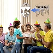 Joy-Leo Gifts for Mom Grandma Christmas, Wooden Birthday Tracker Plaque Wall Hanging, Help Elderly Parents Remember Birthdays Family Birthday Reminder Calendar Board with 100 Tags, Model JL01 B07M81TWY7