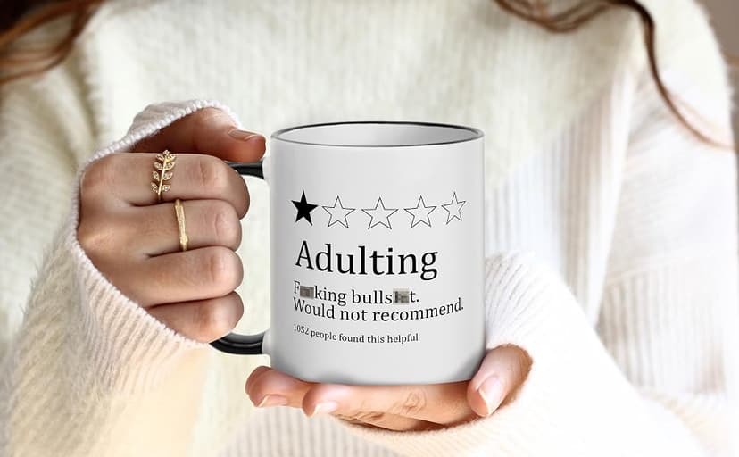 Funny Gifts for Age Ceremony, Hilarious Being an Adult Would Not Recommend Coffee Mug,Birthday Christmas Gifts for 18 Years Old Grown-Up Tea Cup 11 OZ B0DNJHSK26