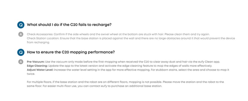 eufy Omni C20 Robot Vacuum and Mop Combo, All-in-One Station, Auto Mop Washing and Auto Drying for Hands-Free Cleaning, 7000 Pa Powerful Suction, Self Emptying, 3.35-Inch