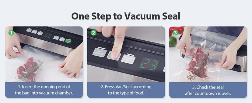 PressFree TRUE-Auto Vacuum Sealer Machine, Beelicious 85KPA Fully Automatic 8-IN-1 Food Sealer with Bags Storage, Build-in Cutter, Moist Mode and Air Suction Hose |Sous Vide | Digital Countdown