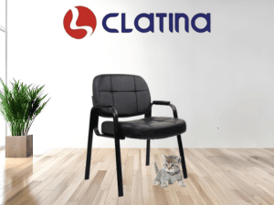 CLATINA Big & Tall 500 lbs Waiting Room Guest Chair, Leather Office Reception Chair No Wheels with Padded Arms for Elderly Home Desk Conference Room Lobby Side Salon Clinic, Black(4 Pack)