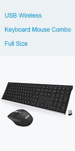 Arteck 2.4G Wireless Keyboard Stainless Steel Ultra Slim Full Size Keyboard with Numeric Keypad for Computer/Desktop/PC/Laptop/Surface/Smart TV and Windows 10/8/ 7 Built in Rechargeable Battery