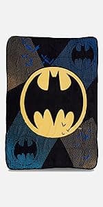 Batman Kids Bath/Pool/Beach Super Soft Cotton Terry Hooded Towel Wrap, 24" x 50", By Franco