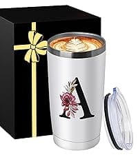 Initial Glass Cup with Lid Straw Ribbed Ice Tea Clear Tumbler Her Sister Coffee Matcha Latte Girlfriend Gf Aunt Best Friend Friendship Bestie Wife Cute Asthetic Unique Birthday Personalized Gift K