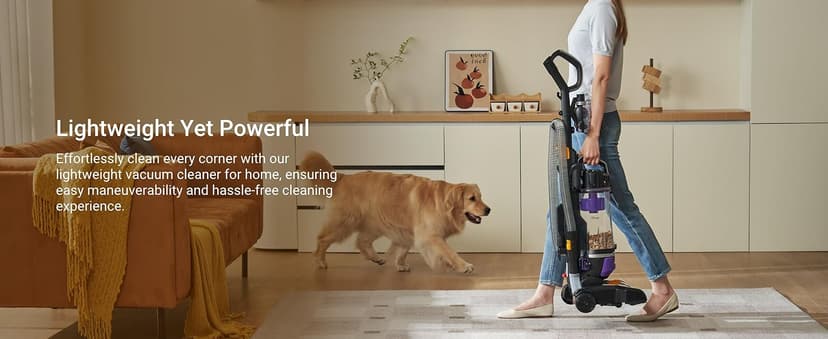 Eureka Powerful Lightweight Upright Vacuum Carpet and Floor, PowerSpeed NEU202 with Automatic Cord Rewind, Purple