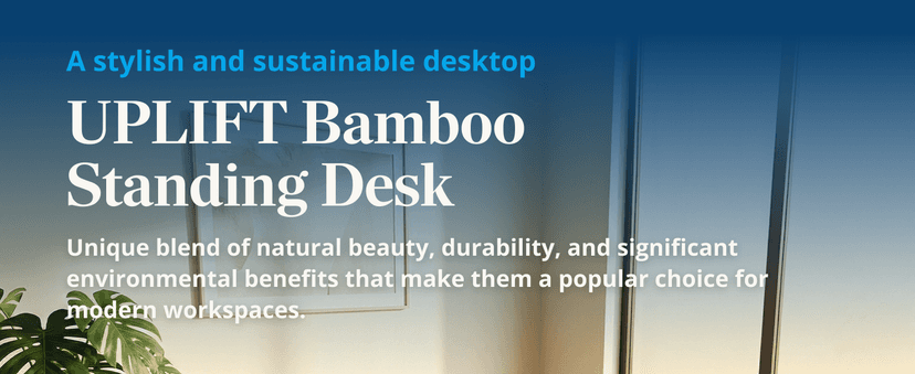 UPLIFT DESK Bamboo (48 x 30 inch) Standing Desk 2-Leg V3 Adjustable Stand Up C-Frame (Black), Advanced Keypad, Wire Grommets, Wire Tray, Rocker Board