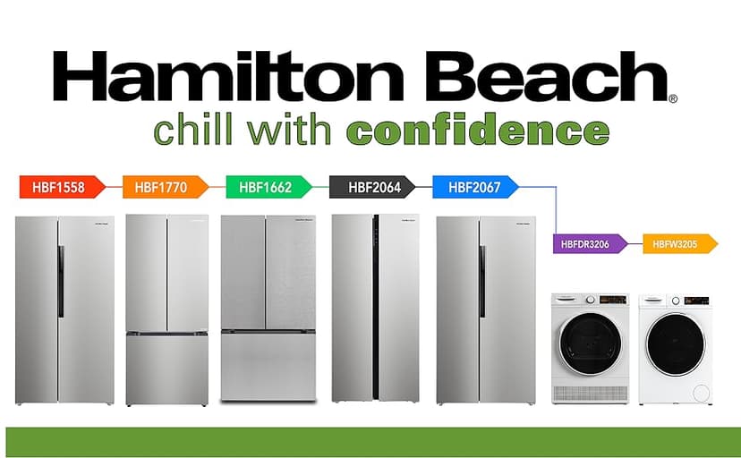 Hamilton Beach HBF1662 French Door Full Size Counter Depth Refrigerator with Freezer Drawer, 16.6 cu ft, Stainless