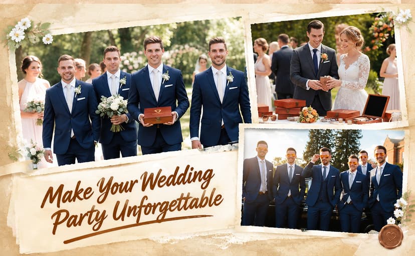 Complete Proposal Gift Set, Box, Flasks, Sunglasses, Funnel, Bottle Opener, Wooden Cups, Bachelor Party Favor 42 Pcs Groomsmen Gifts Set of 6 Wedding Best Man Gift, Brown B0G6ZNR6MC