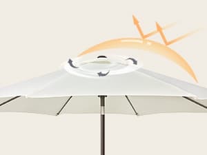 Blissun 9' Outdoor Patio Umbrella, Outdoor Table Umbrella, Yard Umbrella, Market Umbrella with 8 Sturdy Ribs, Push Button Tilt and Crank