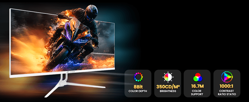 CRUA 34'' Ultrawide Gaming Monitor 120HZ, 21:9 WFHD 2560X1080 IPS Panel Computer Monitors with Built-in Speakers, Support AMD FreeSync, 120% sRGB, DP1.4 & HDMI1.4, Wall Mountable Installs-White