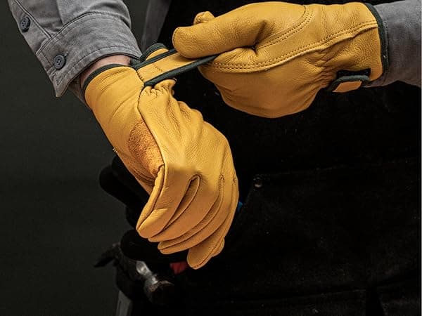 toolant Winter Leather Work Gloves, Warm 3M Thinsulate Lining for Cold Weather Work, Thermal Insulated Gloves