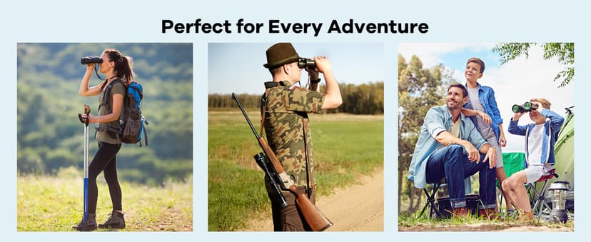 20x50 High Powered Binoculars for Adults, Waterproof Compact Binoculars with Low Light Vision for Bird Watching Hunting Camping Travel Cruise Hiking Sports Stargazing, Christmas Birthday Gifts for Men