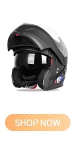 FreedConn BM2-S Bluetooth Motorcycle Helmet, Flip-Up Modular Motorbike Helmet, 500M Connectivity for 2-3 Riders, Voice Dial, Hands-Free Call, MP3, FM, DOT Certified (Medium, Gloss Black)