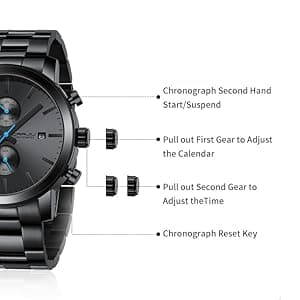 CRRJU Mens Stylish Casual Quartz Watches for Men Luxury Waterproof Calendar Chronograph Japan Movement Wristwatches