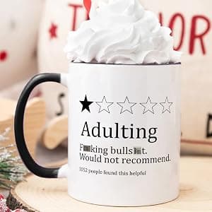 Funny Gifts for Age Ceremony, Hilarious Being an Adult Would Not Recommend Coffee Mug,Birthday Christmas Gifts for 18 Years Old Grown-Up Tea Cup 11 OZ B0DNJHSK26