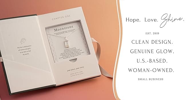 HOPE LOVE SHINE New Beginnings Rainbow Moonstone Sterling Silver Necklace for Women