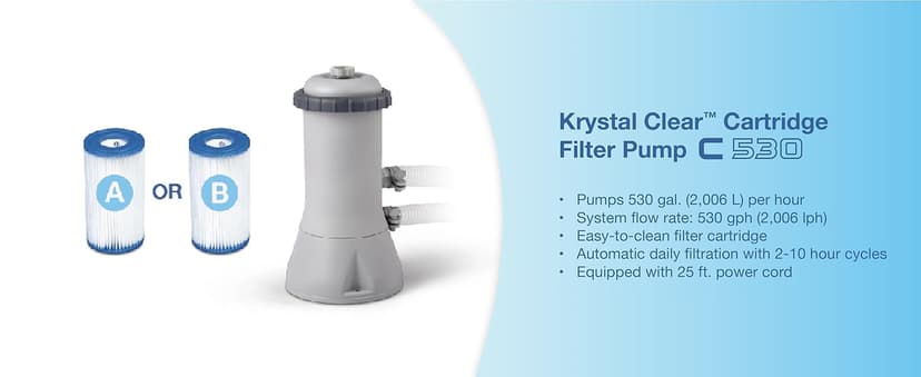 INTEX 28211EH Metal Frame Above Ground Swimming Pool Set: 12ft x 30in – Includes 530 GPH Cartridge Filter Pump – Puncture-Resistant Material – Rust Resistant – 1718 Gallon Capacity